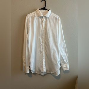 Mens Long Sleeve White Dress Shirt Luciano Barbera XL
